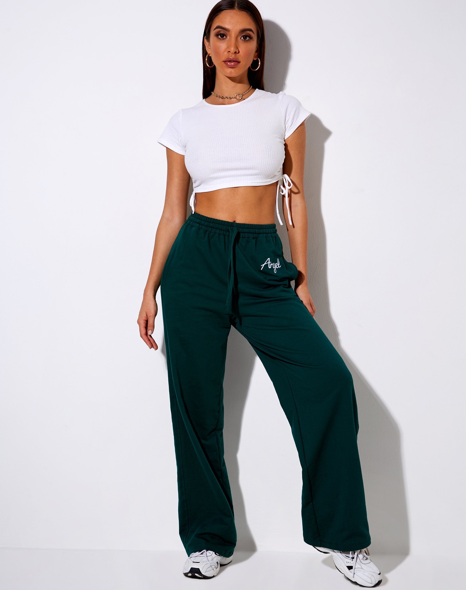 Afbeelding van Nattan Jogger in Bottle Green "Angel" Embro