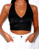 Afbeelding van Naya Crop Top in Satijn Zebra Zwart