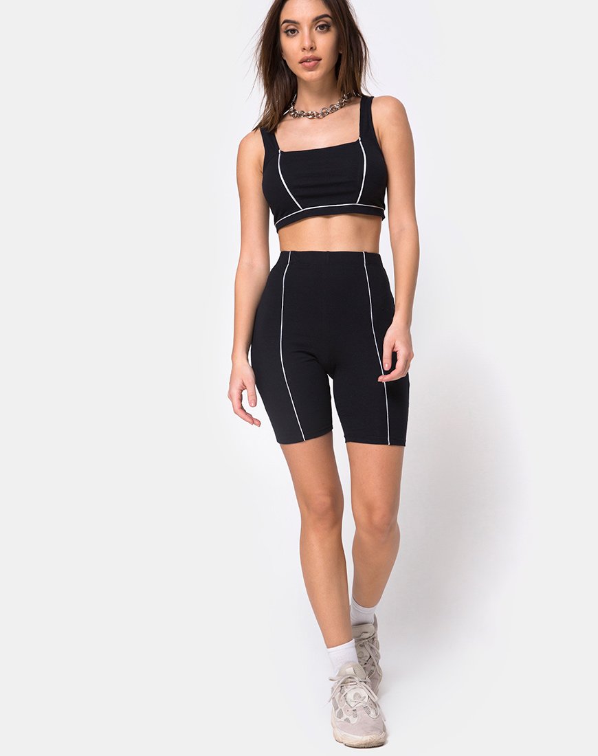 Afbeelding van Neho Cycle Short in Zwart met Bieslijn