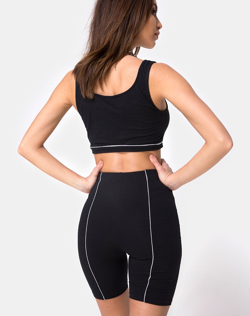 Neho Cycle Short in Zwart met Bieslijn