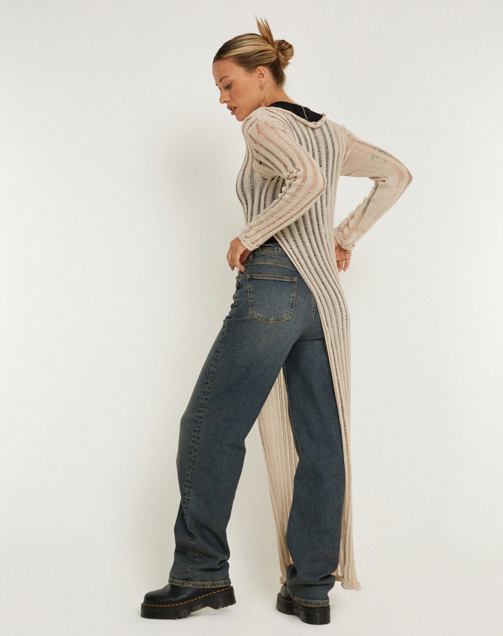 Nekici Lange Mouw Top in Naturel