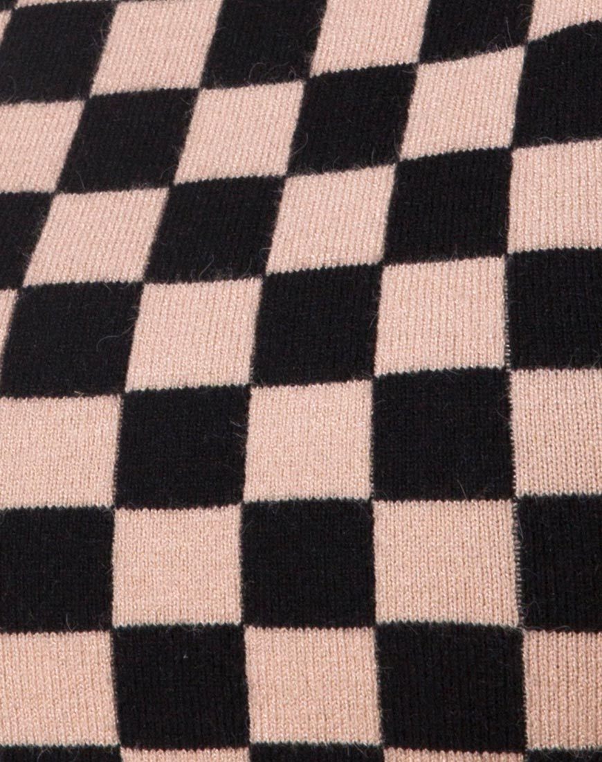 Afbeelding van Nelle Crop Top in Checkerboard Tan