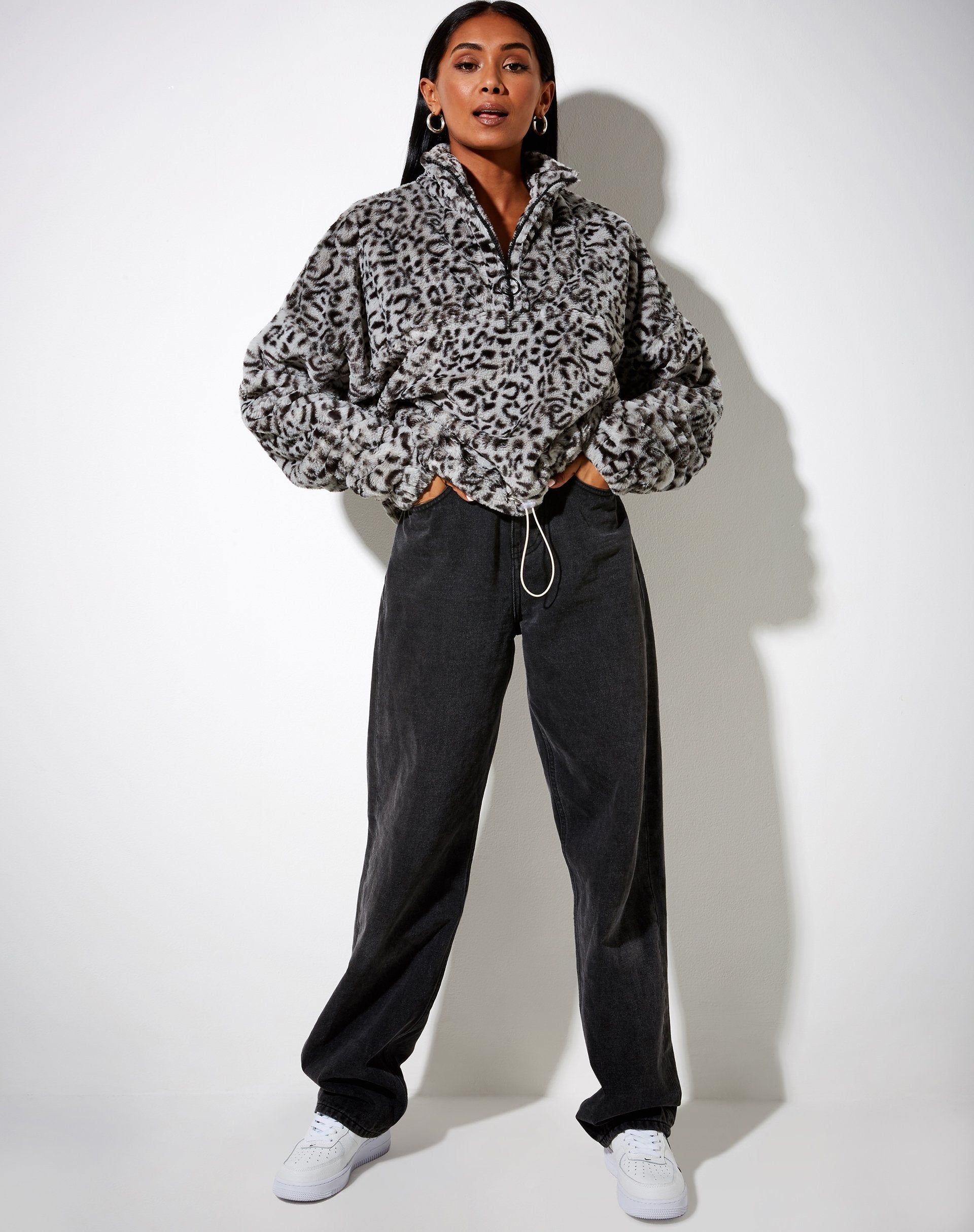 Afbeelding van Nero Ring Pull Jacket in Animal Grey