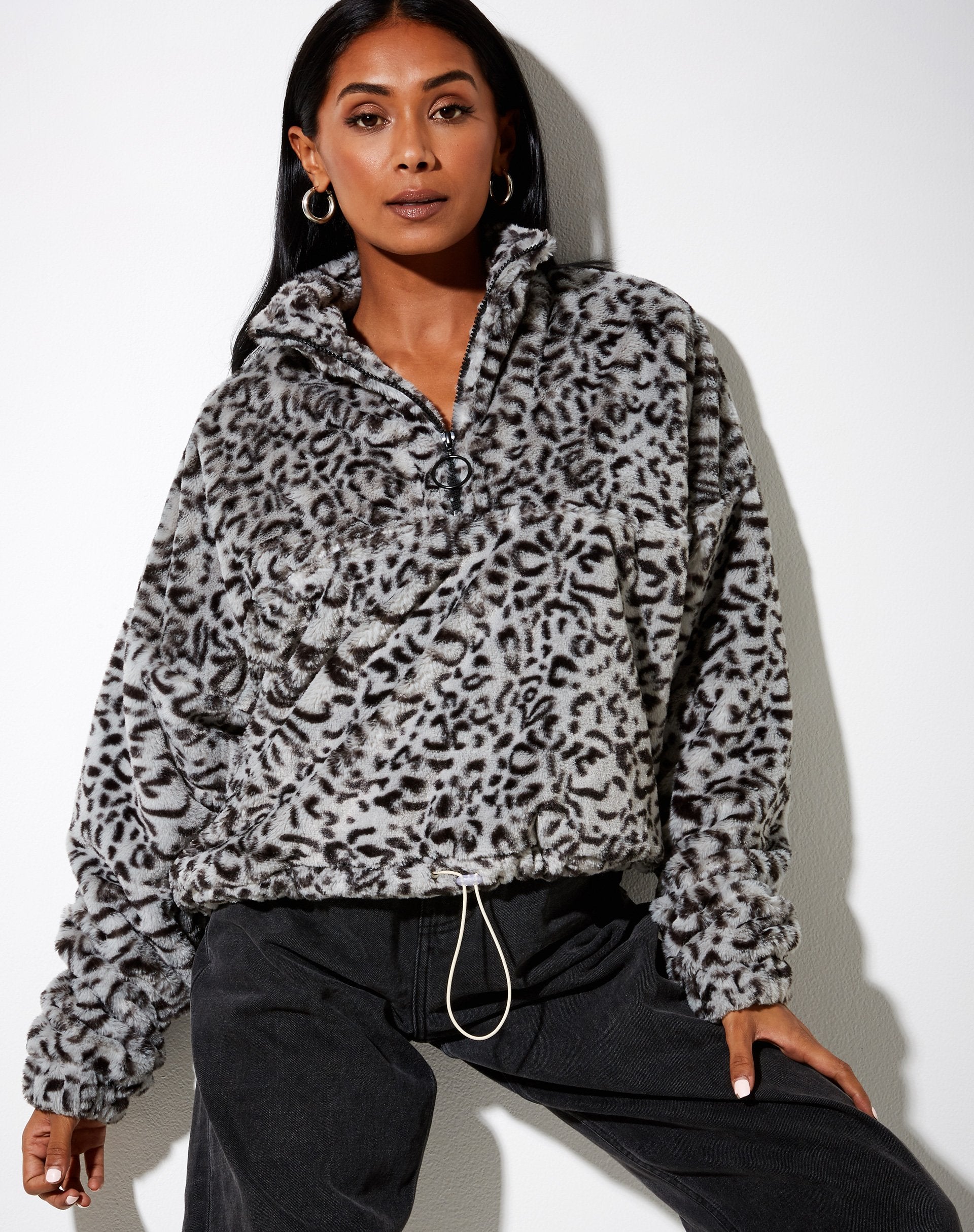 Afbeelding van Nero Ring Pull Jacket in Animal Grey