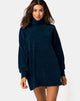 Neve Oversize Trui Jurk in Chenille Blauw