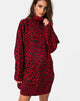 Afbeelding van Neivie Trui Dress in Dierenbrei Rood