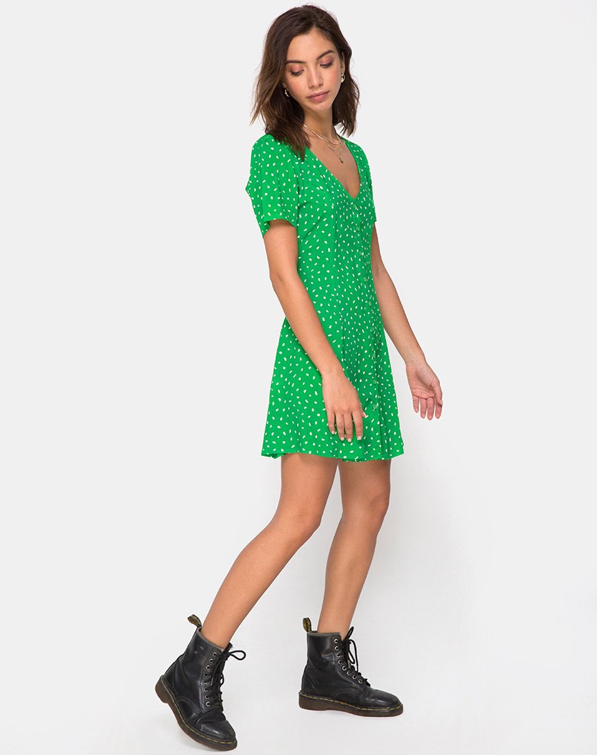 Afbeelding van Neyka Jurk in Mini Diana Stip Groen