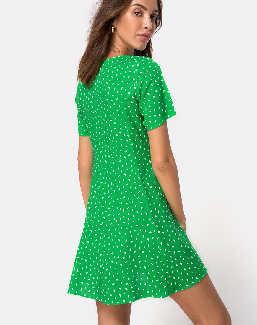 Neyka Jurk in Mini Diana Stip Groen