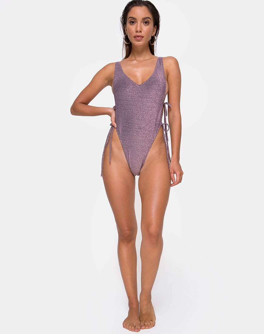 Afbeelding van Nishi badpak in Gunmetal Glitter