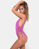 Afbeelding van Nishi badpak in gekreukte rib Violet