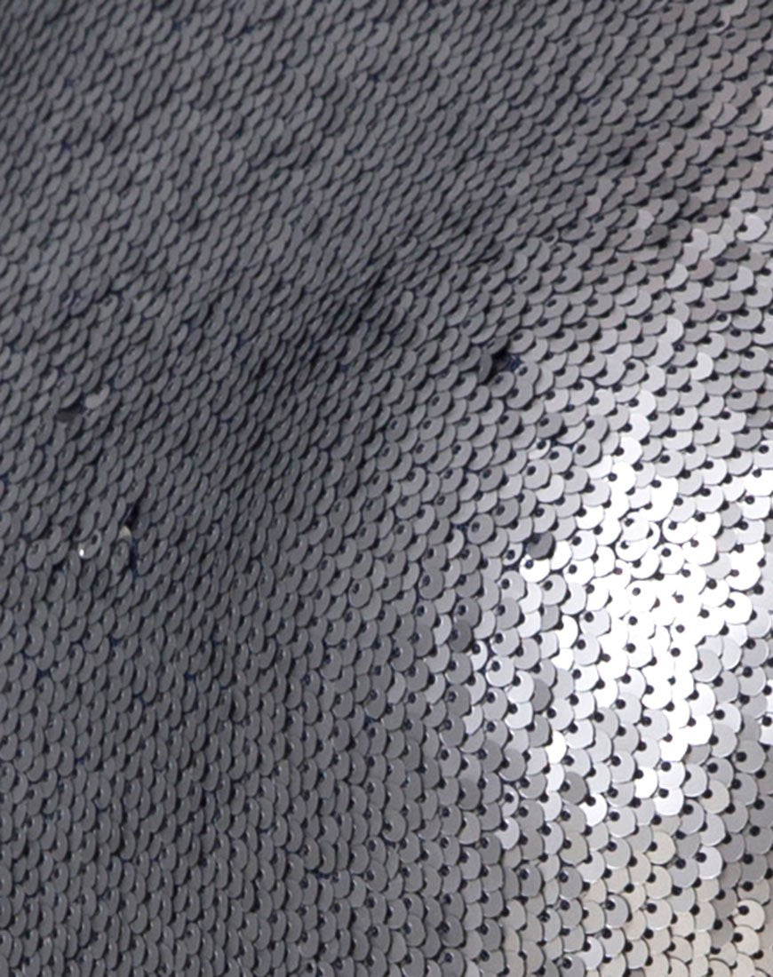 Afbeelding van Nix Bodice in Fishcale Matte Pailletten Zilver