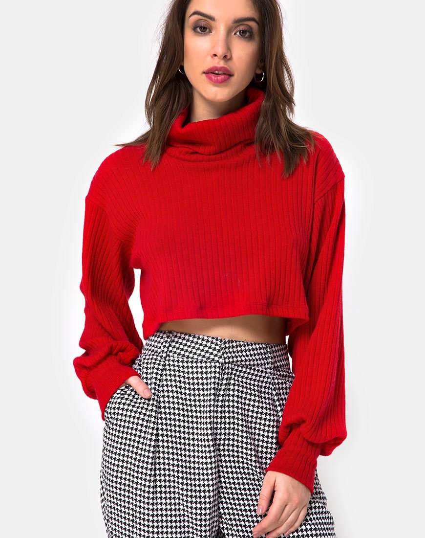 Nizer Trui met hoge hals in Rood