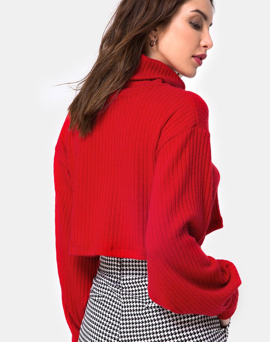 Afbeelding van Nizer Trui met hoge hals in Rood