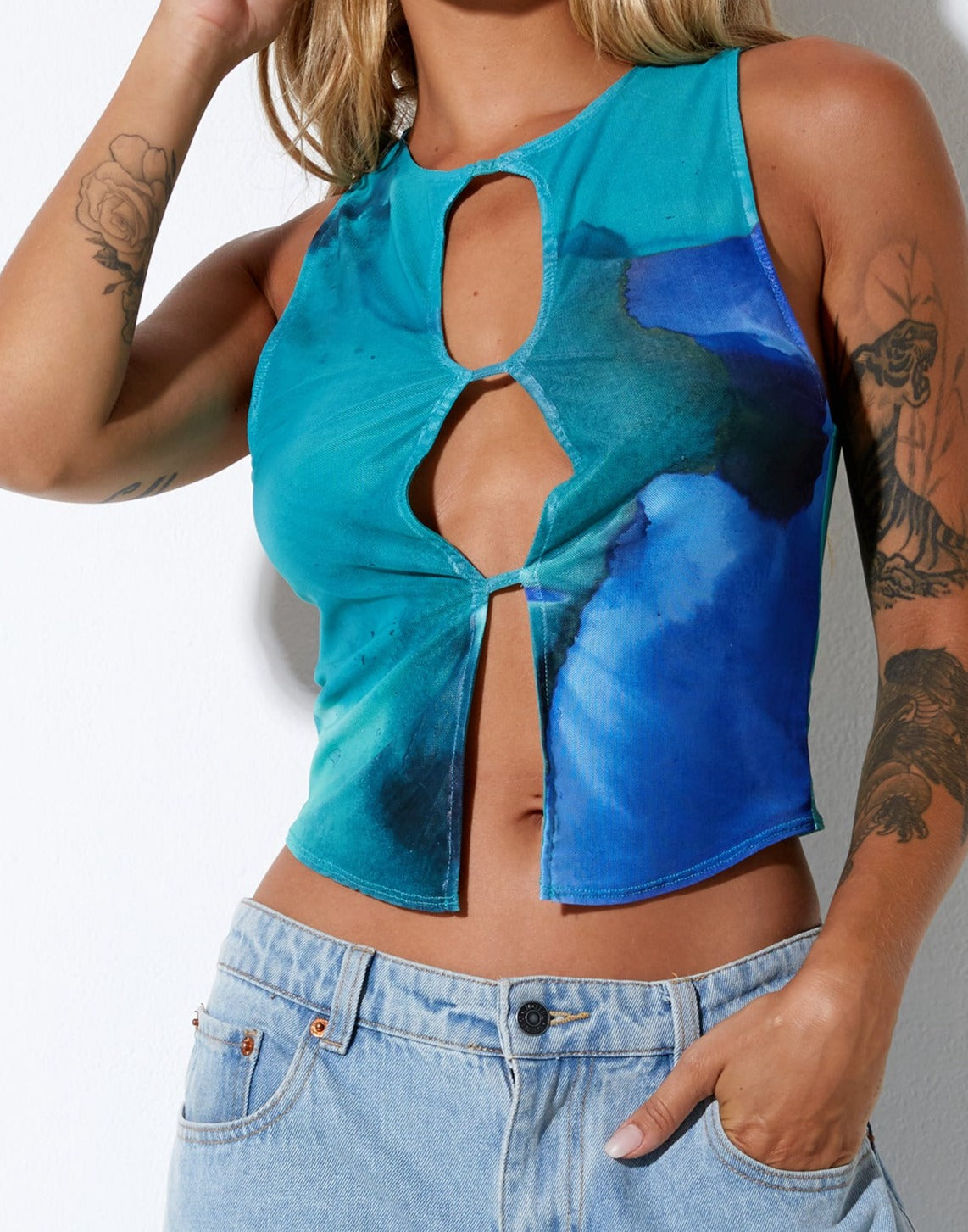 Afbeelding van Nolan Crop Top in Vloeibare Aquarelwas