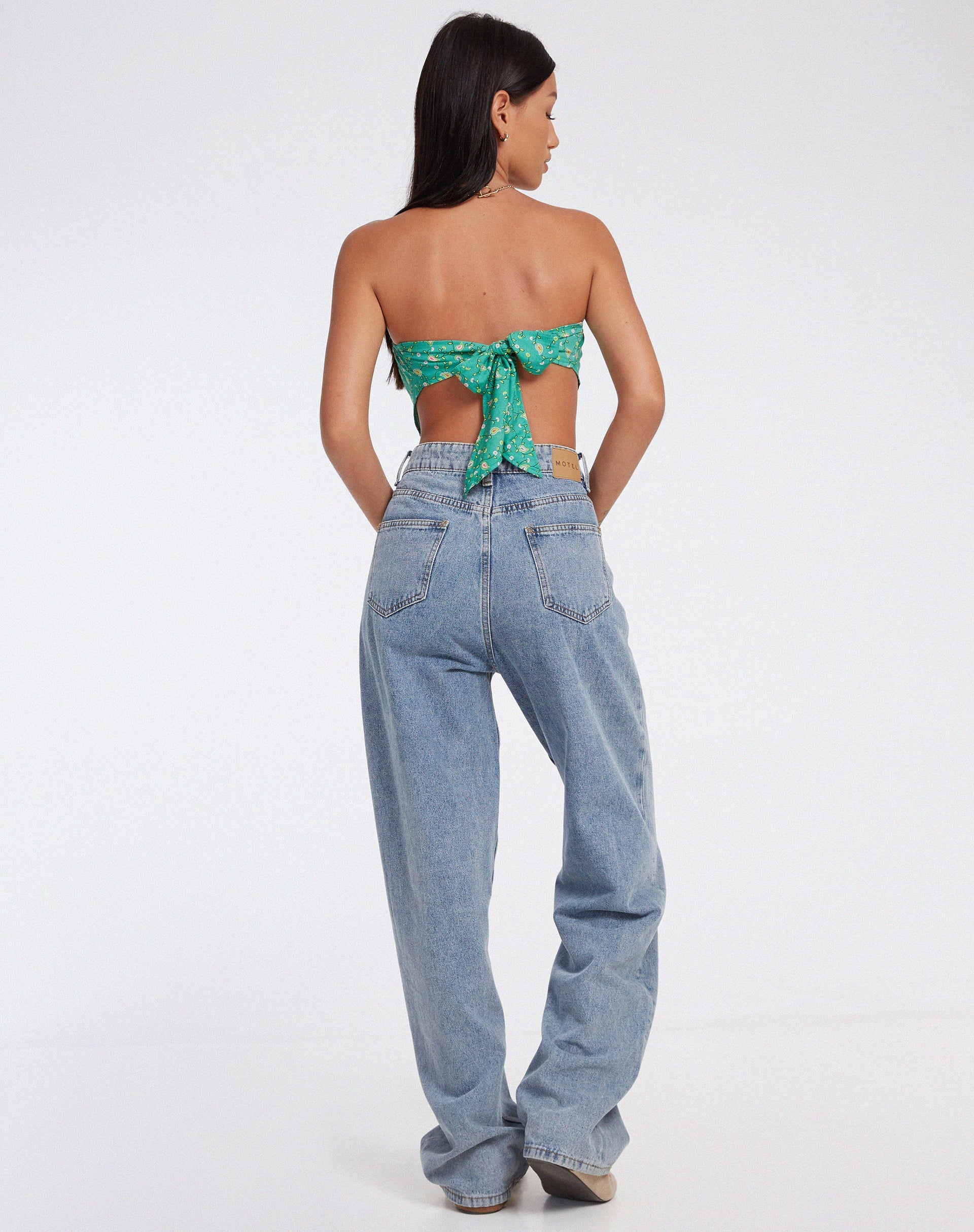 Afbeelding van Nolda Crop Top in Paisley Fun Green
