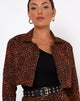 Afbeelding van Noly Cropped Blazer in Ditsy Leopard Orange