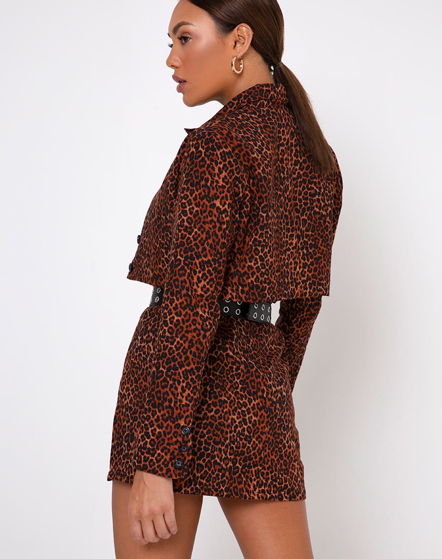 Sheny minirok in Ditsy Luipaard Oranje