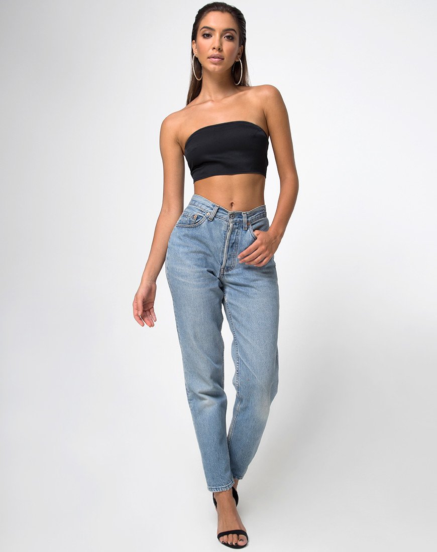 Afbeelding van Nolia Tube Top in Satijn Zwart