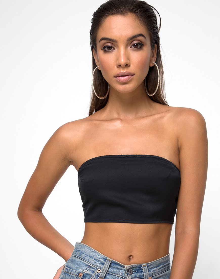 Nolia Tube Top in Satijn Zwart