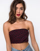 Afbeelding van Nolia Tube Top in Mini Diana Dot Zwart en Rood