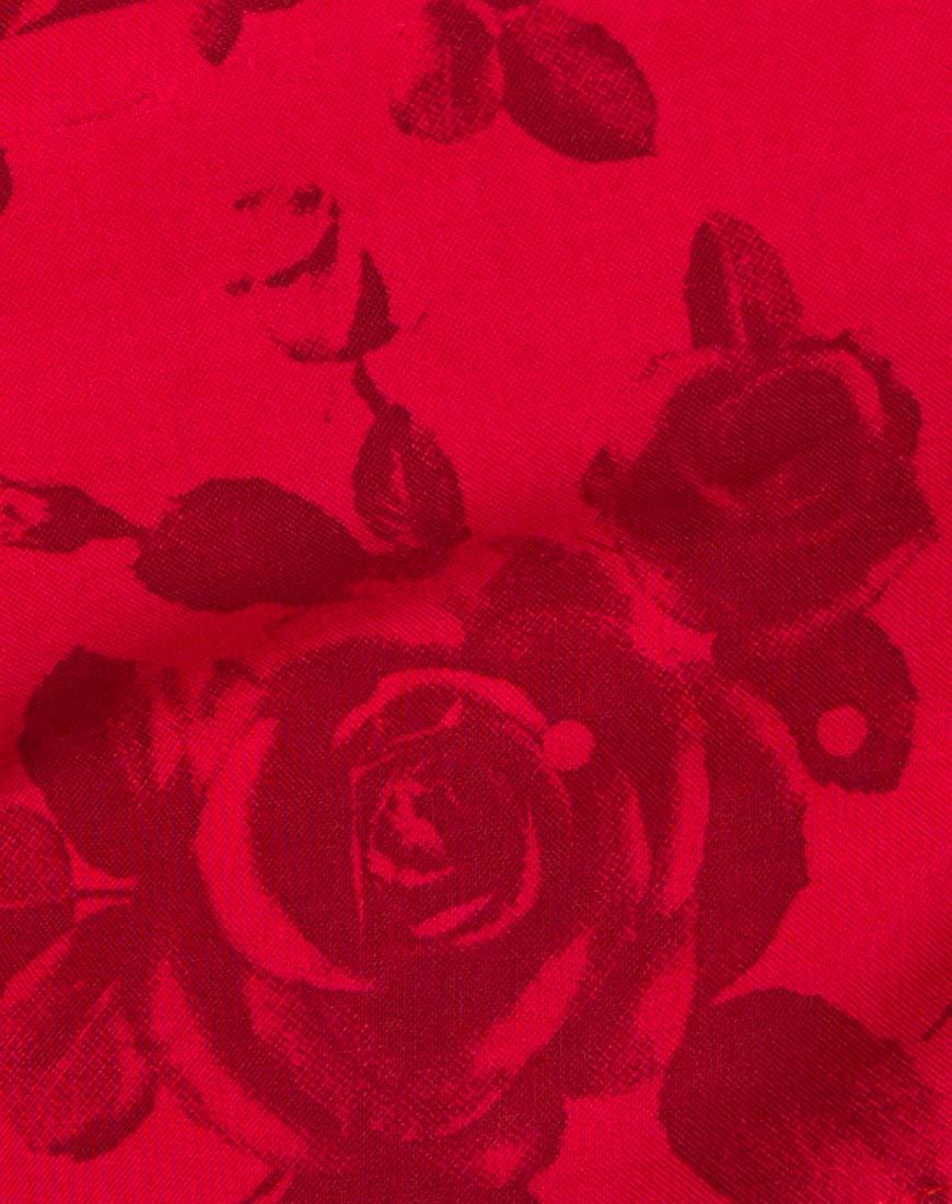 Afbeelding van Nolia Tube Top in ton-sur-ton gebloemd rood