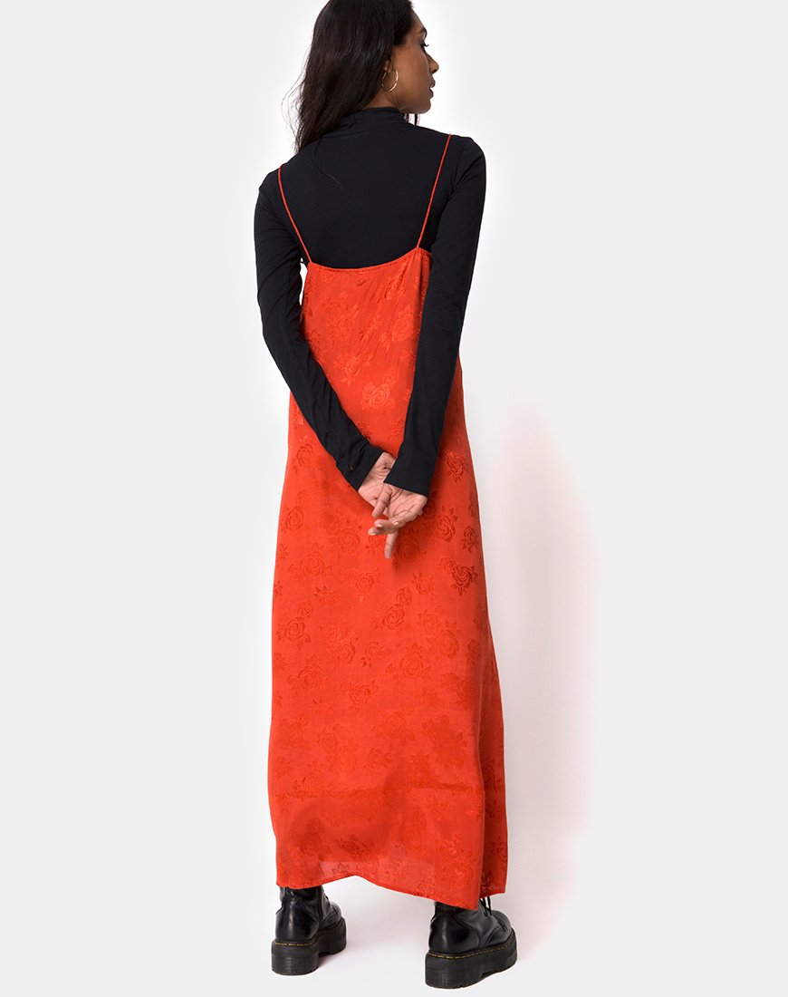 Afbeelding van Nolity Midi jurk in satijn Rust Rose