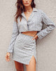 Afbeelding van Noly Cropped Blazer in Gingham Crème