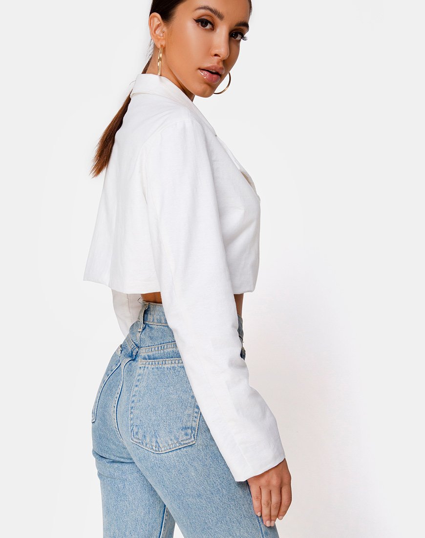 Noly Cropped Blazer in Ivoor