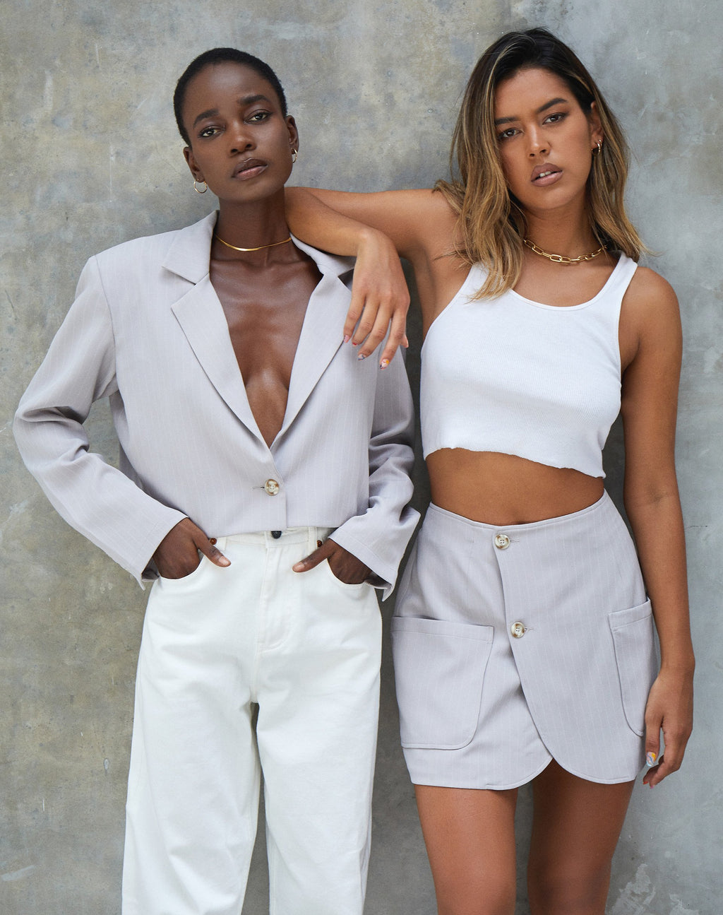 Nolya Blazer in Krijtstreep Zilvergrijs