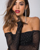 Afbeelding van Nomi Off The Shoulder Bodice in Net Crystal Zwart