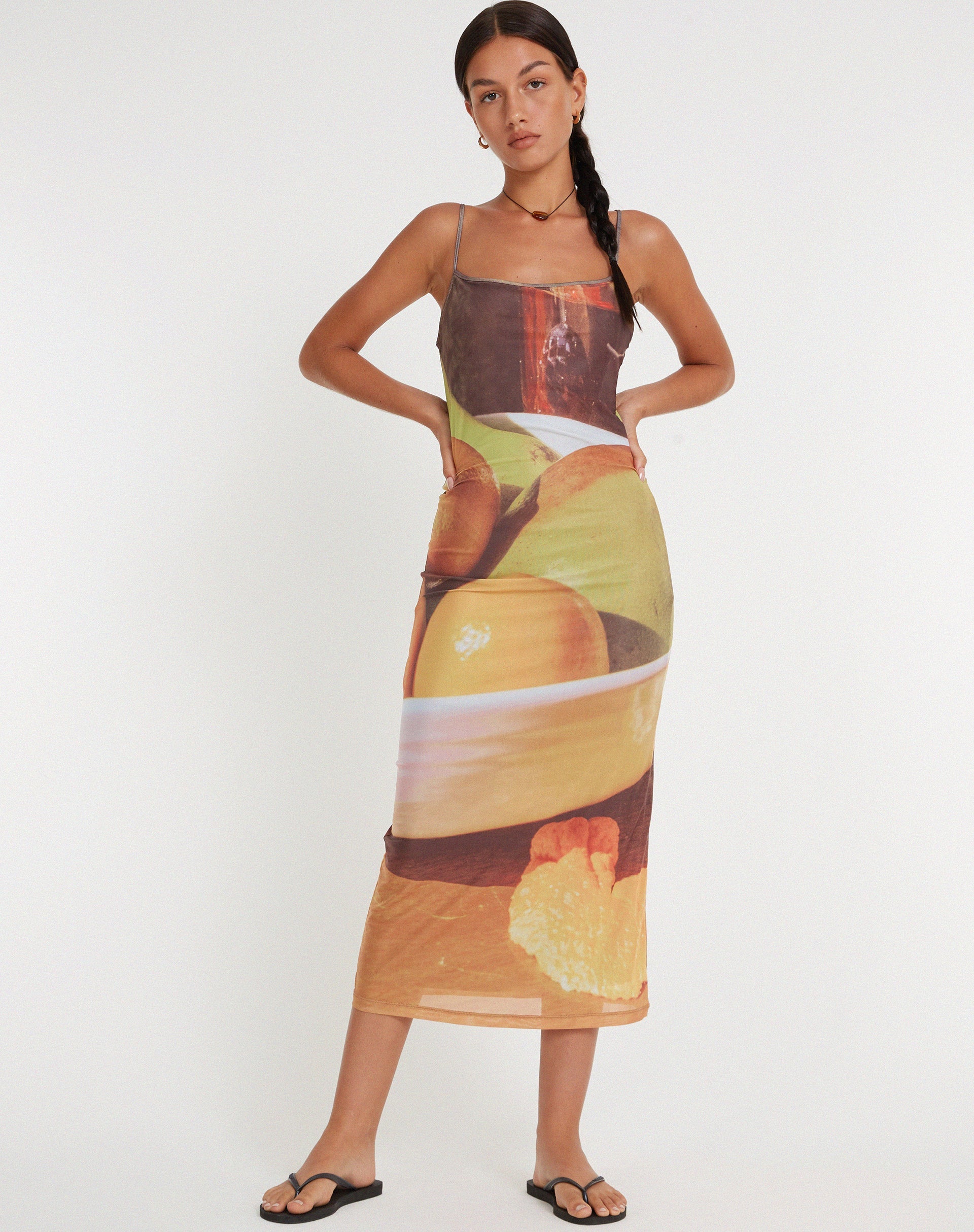 Afbeelding van Nori Maxi Dress in Fruit Fotoprint