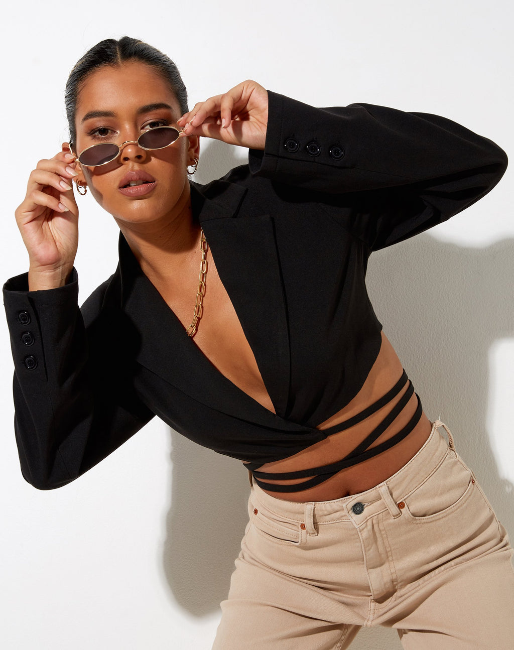 Notus Cropped Blazer in Zwart