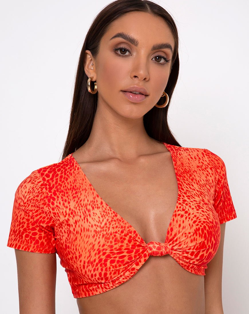 Notya Bikinitop in Zand Luipaard Oranje