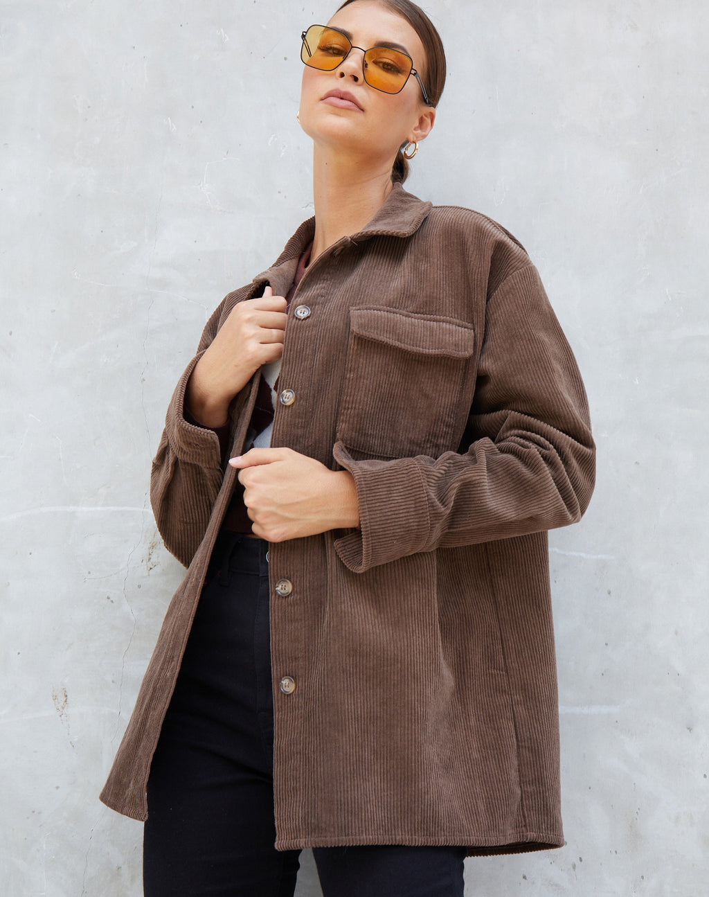 Marcy Shirt in Corduroy Bruin