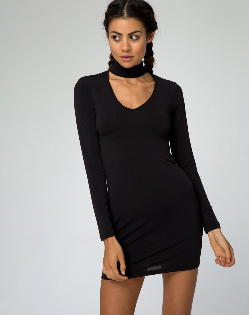 Nymphea Bodycon Jurk in Zwart