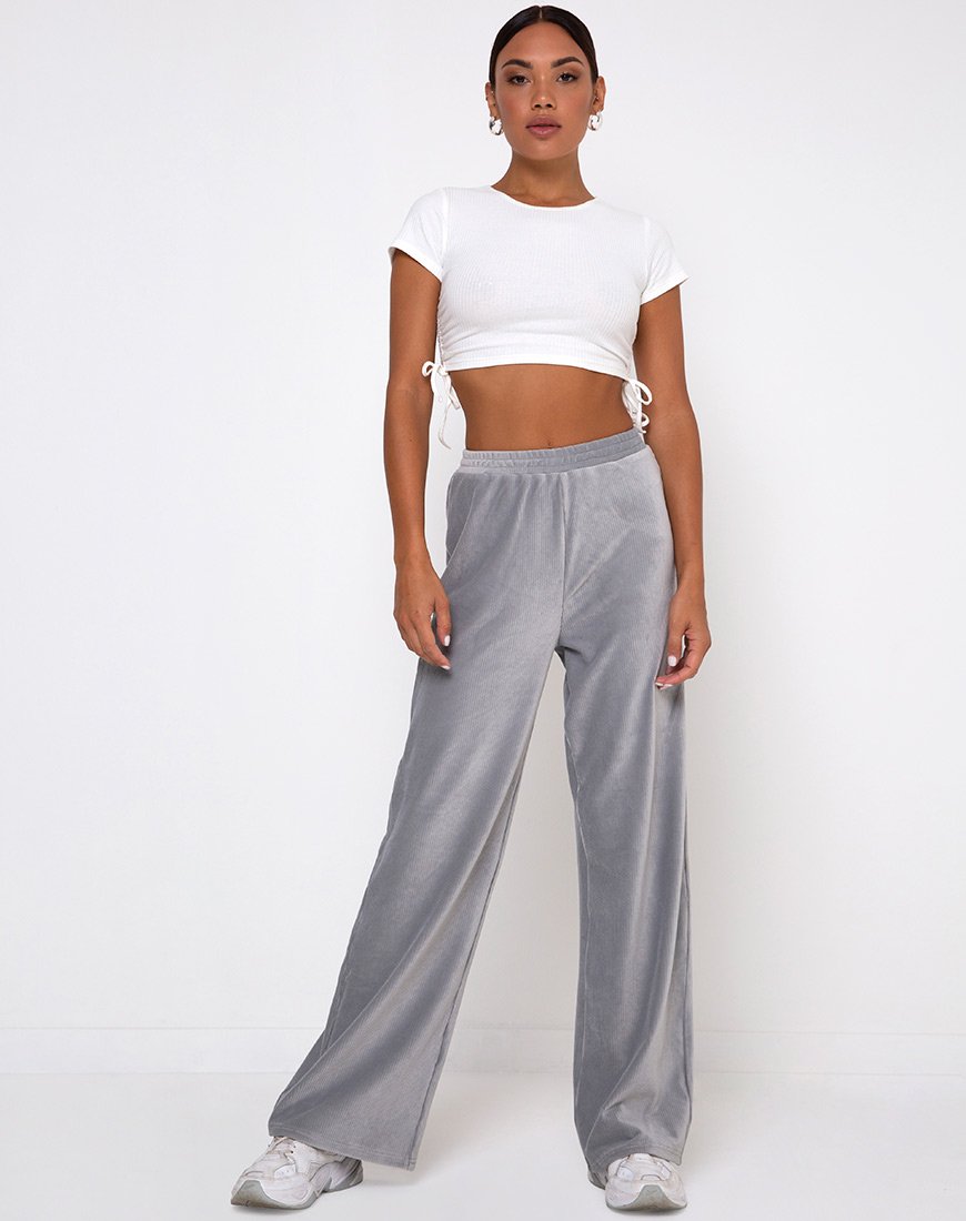 Afbeelding van Obeli broek in fluwelen rib grijs