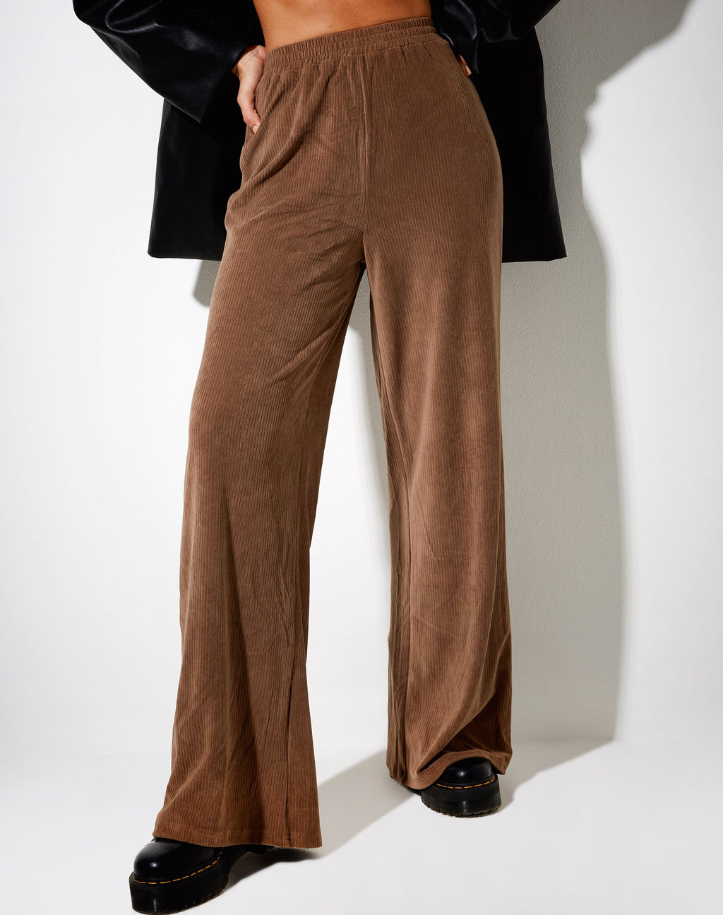Obeli broek in fluwelen rib Tan Bruin