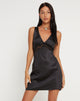 Afbeelding van Oksana Mini Dress in Satin Black