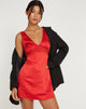 Afbeelding van Oksana Mini Dress in Satijn Rood