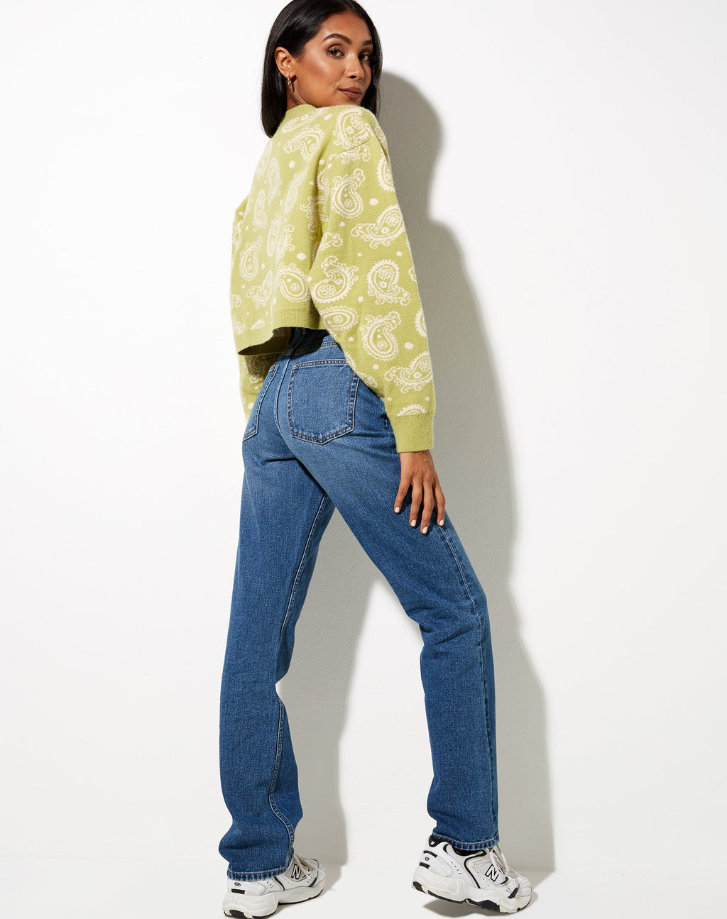 Olina Cropped Cardi in gebreide Persian Night Sage