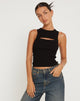 Afbeelding van Caena Top in zwart ribtricot