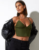 Afbeelding van Ombe Crop Top in Tailoring Olive