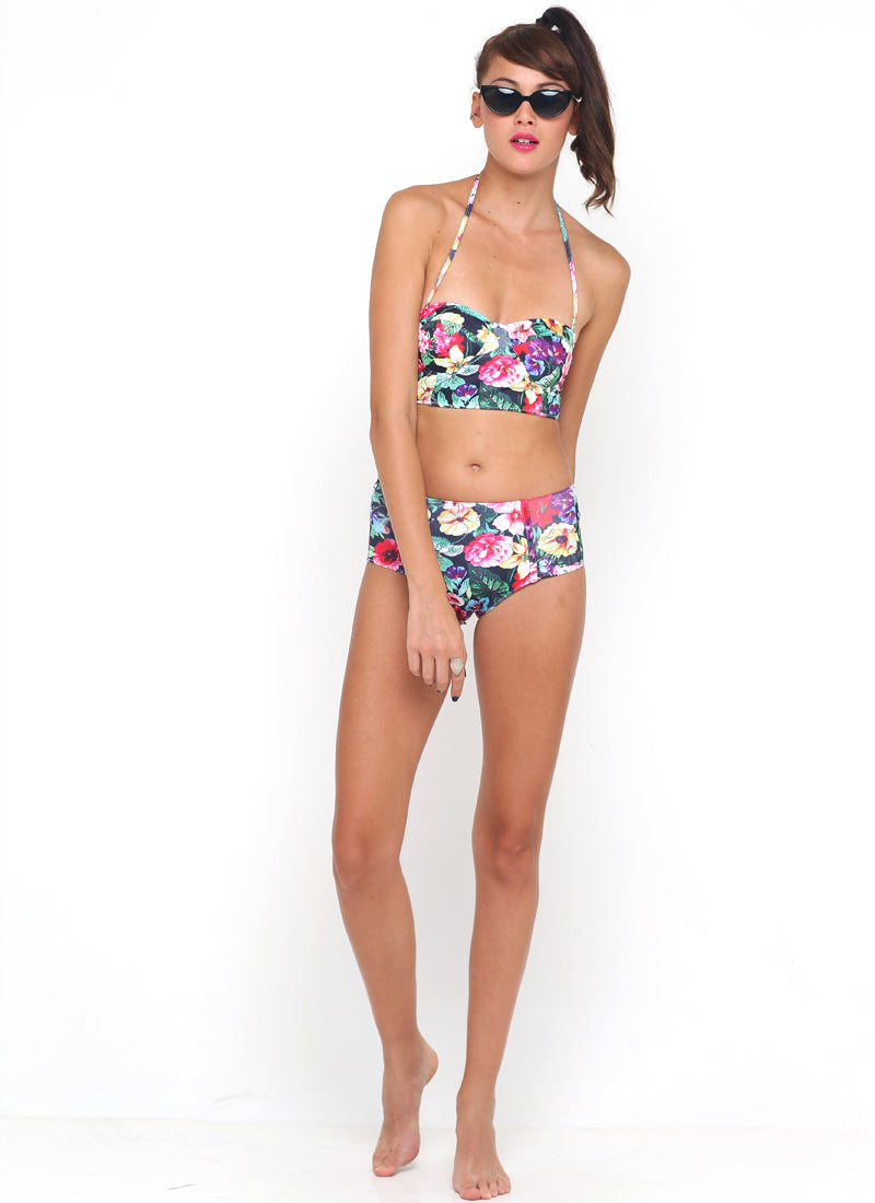 Motel Opal Midi Rise Bikinibroekje in Cottage Garden
