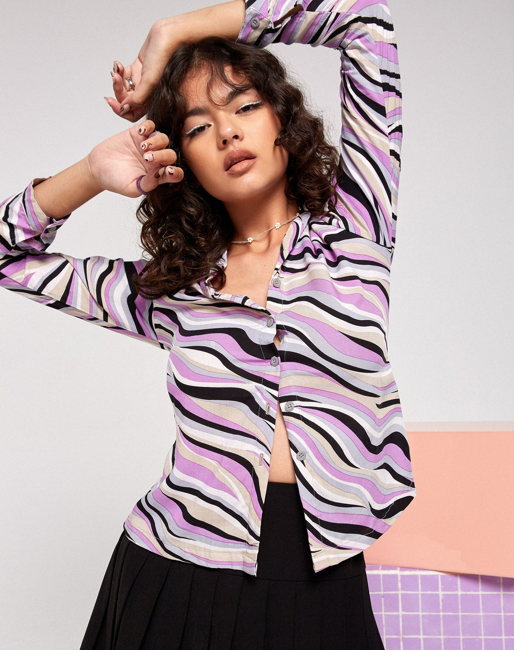 Opelie shirt in jaren 60 abstract