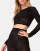 Afbeelding van Boro Crop Top in Croc Flock Zwart