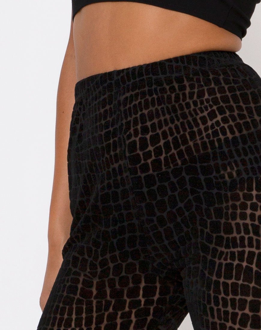 Afbeelding van Oria Legging in Croc Flock Zwart