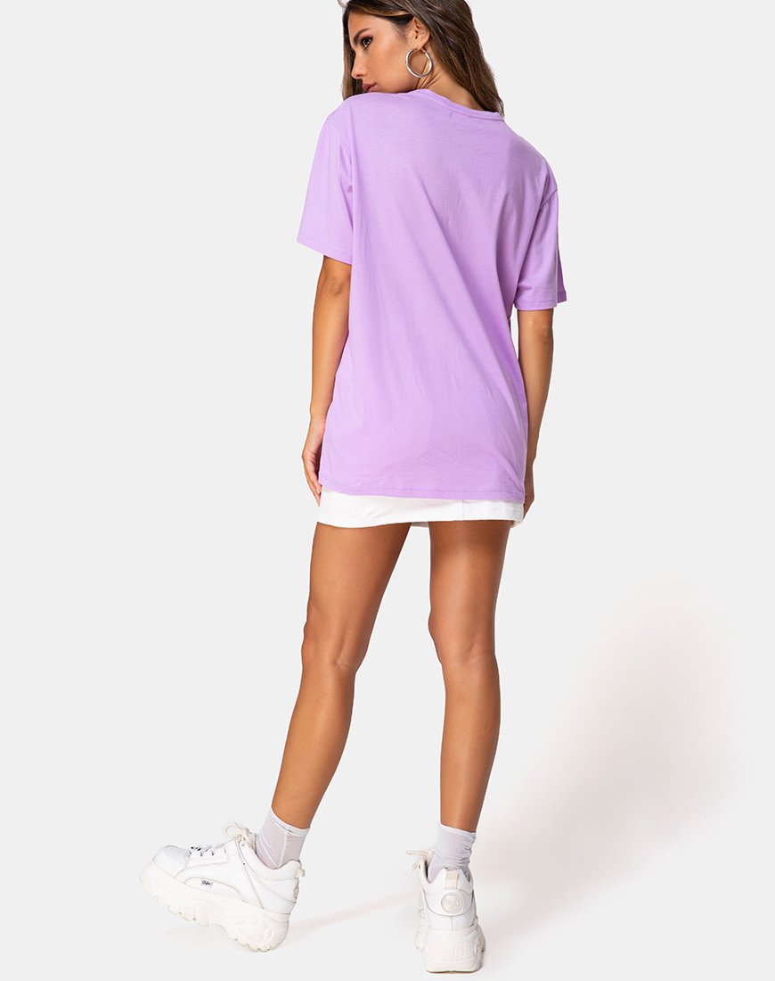 Afbeelding van Oversize Basic T-shirt in Lila met Engelenborduursel