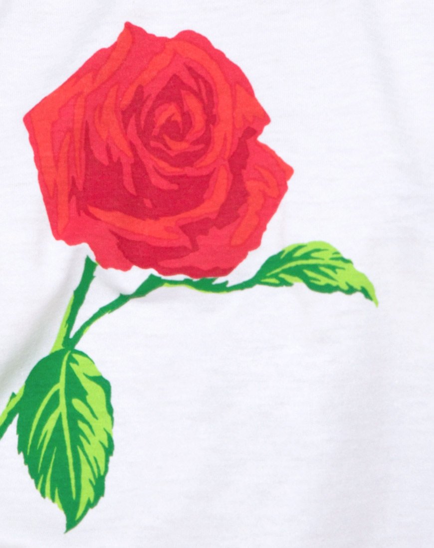 Afbeelding van Oversize Basic T-shirt in Wit met Roos