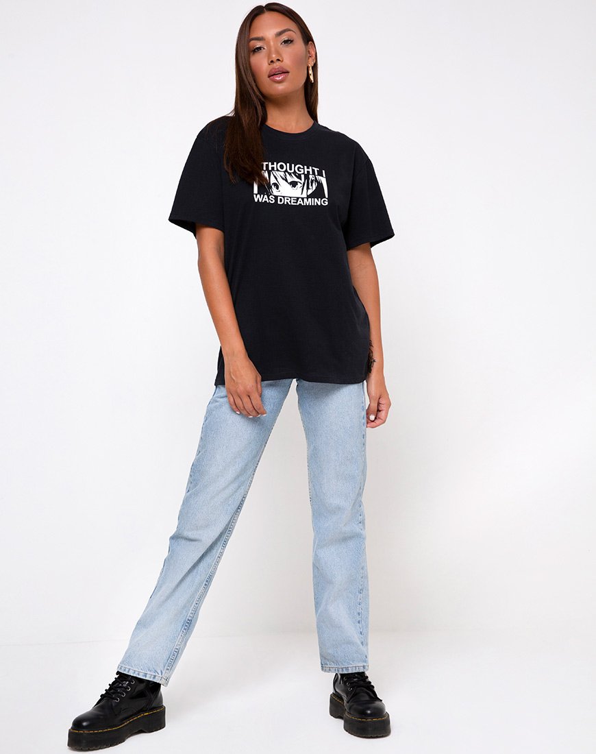 Afbeelding van Oversized Basic Tee in I thought I was dreaming Black van Motel