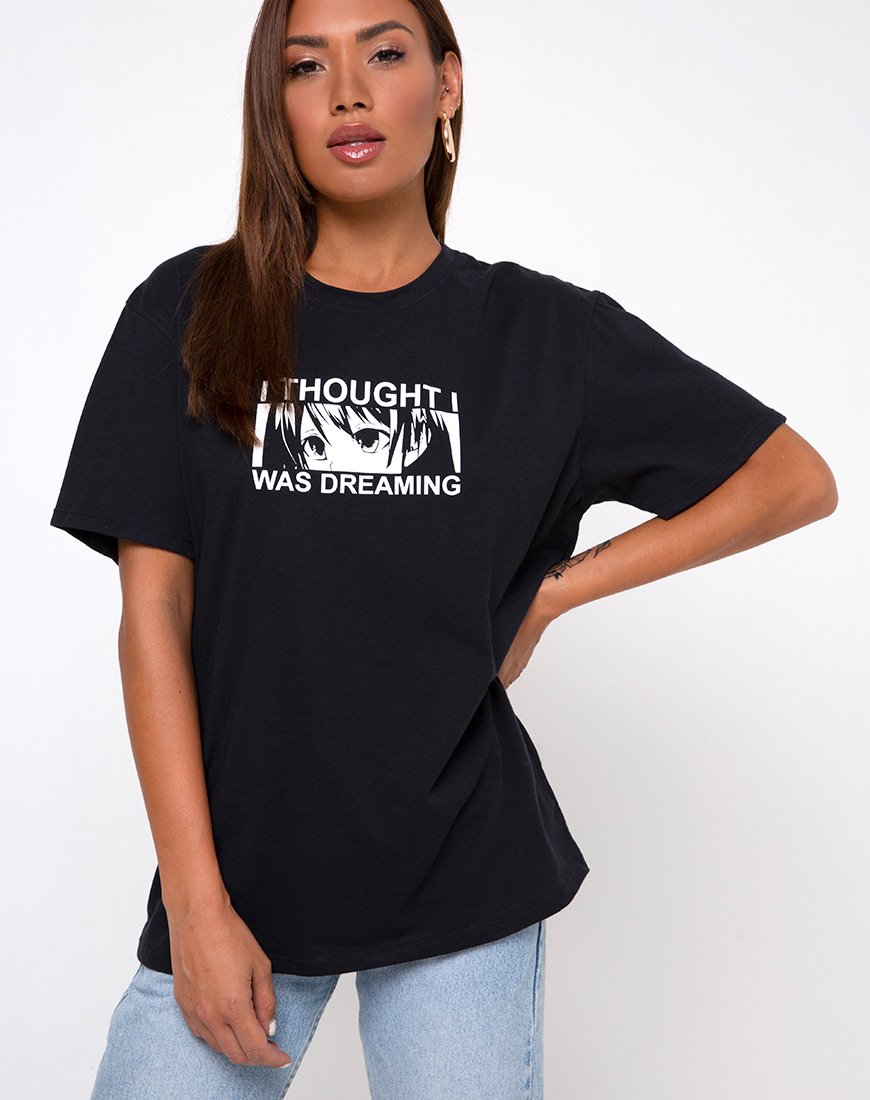 Afbeelding van Oversized Basic Tee in I thought I was dreaming Black van Motel